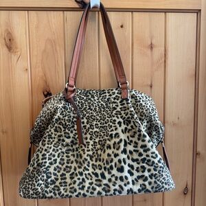 Sole Society Large Leopard Print Handbag